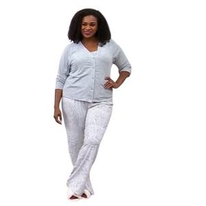 Women's Pajamas‎ 3 Piece Set PJ Plus size Heather Gray NWT 3X